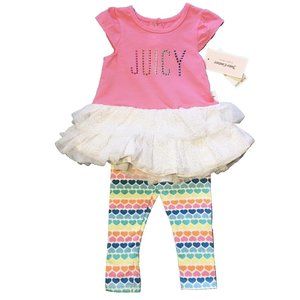Tutu Rainbow Outfit with Leggings Pink Size 12m by Juicy Couture